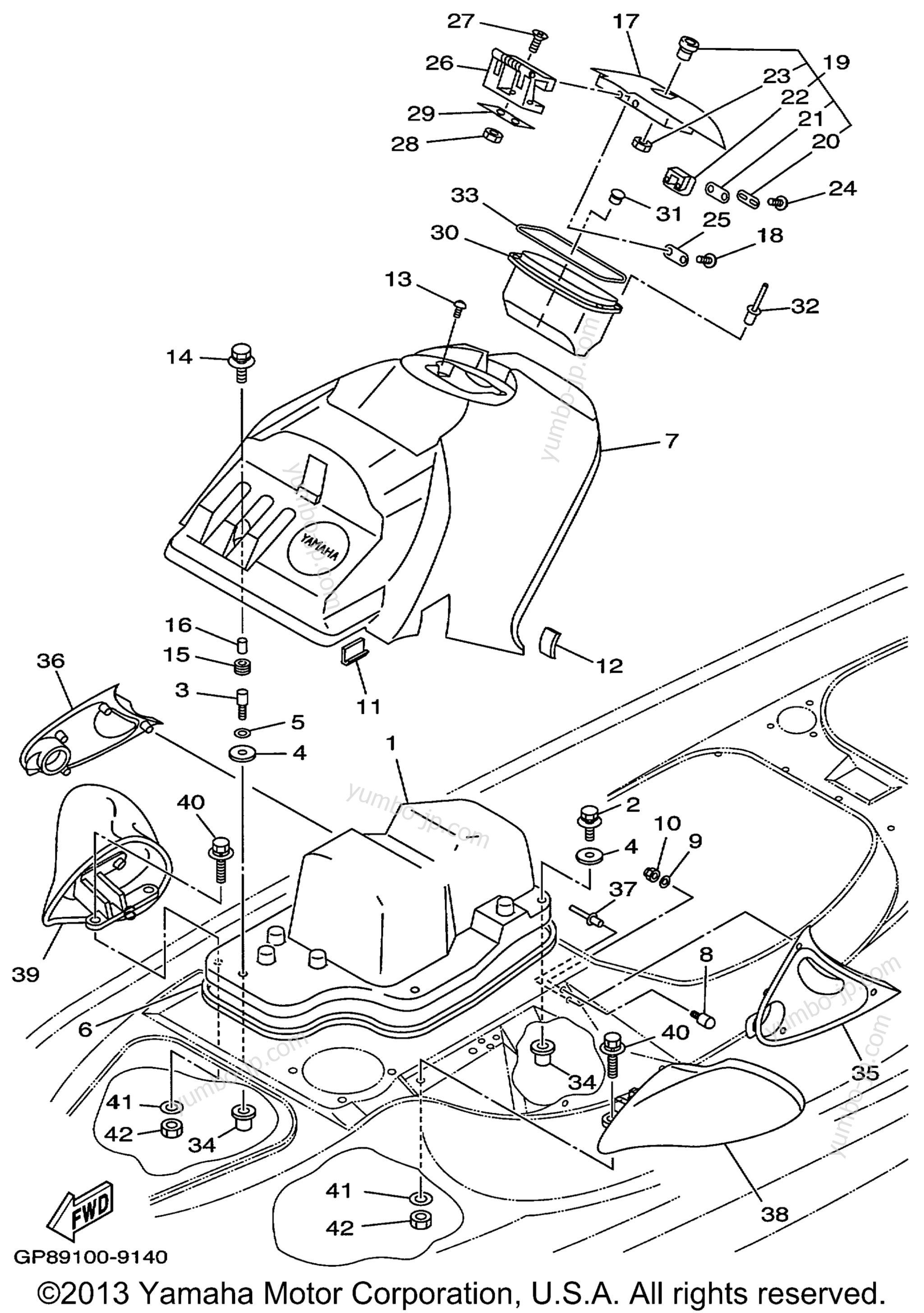 Engine Hatch 1 for watercrafts YAMAHA WAVE RUNNER GP1200 (GP1200X) 1999 year