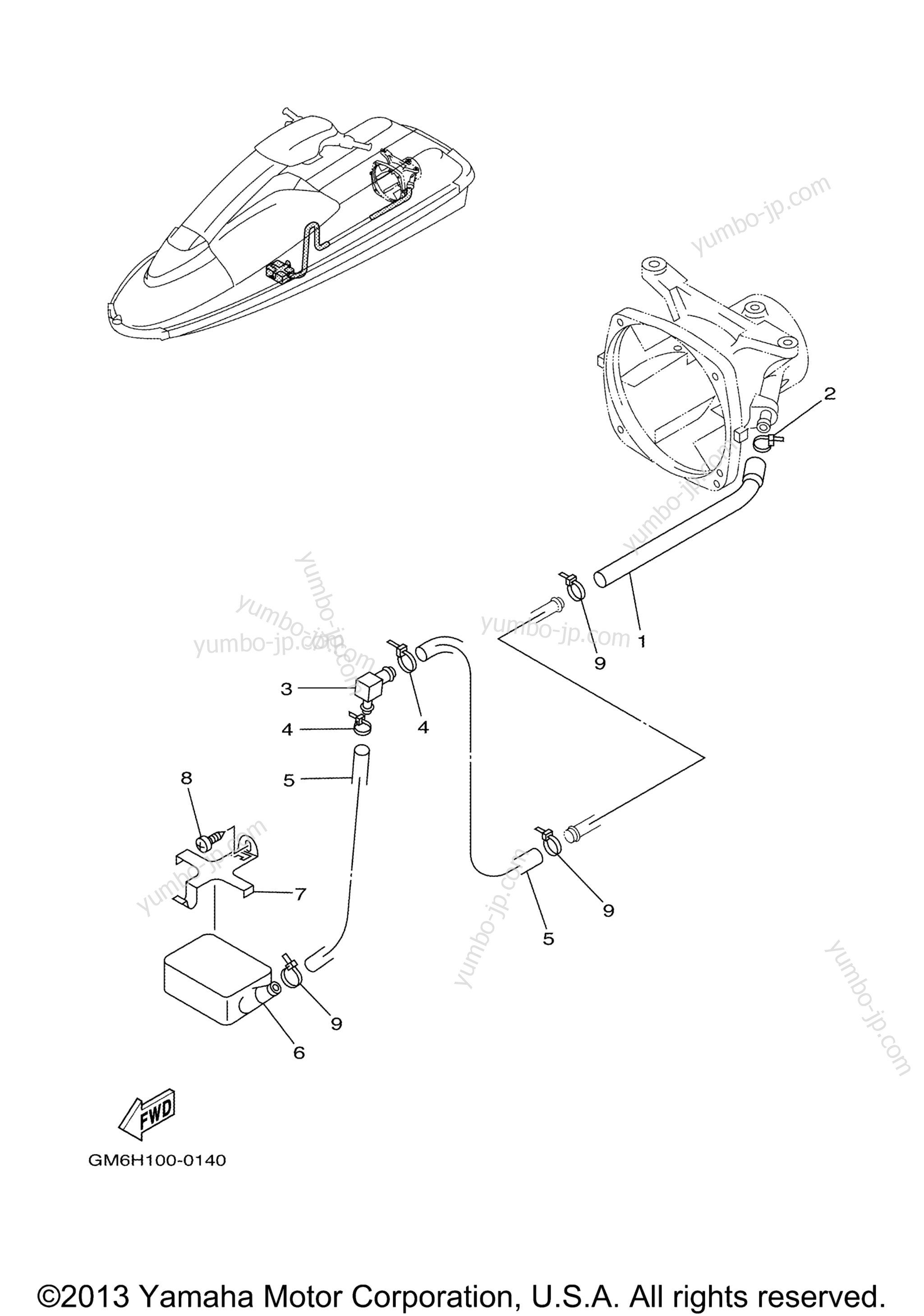 Hull Deck для гидроциклов YAMAHA SuperJet (SJ700BD) 2005 г.