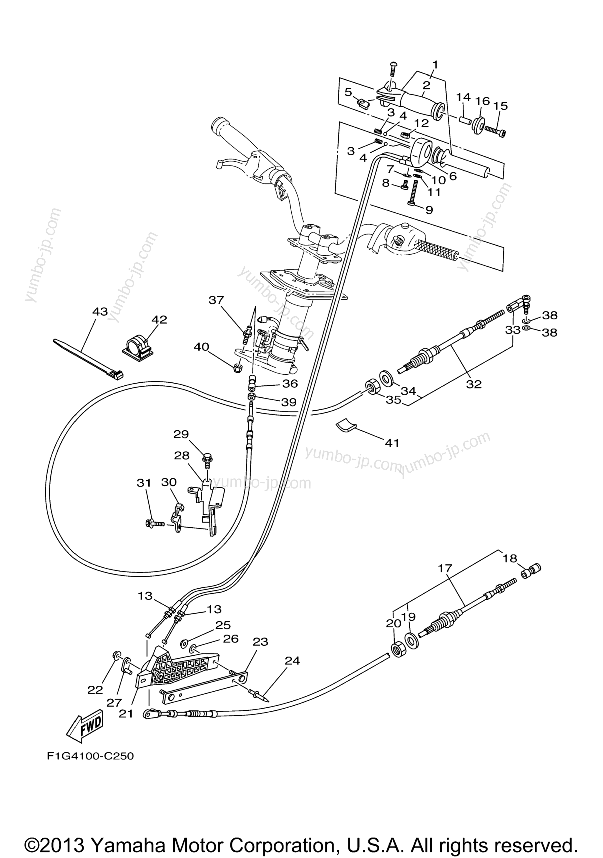 Устройство дистанционного управления / Кабеля для гидроциклов YAMAHA GP1300R (GP1300C) 2004 г.