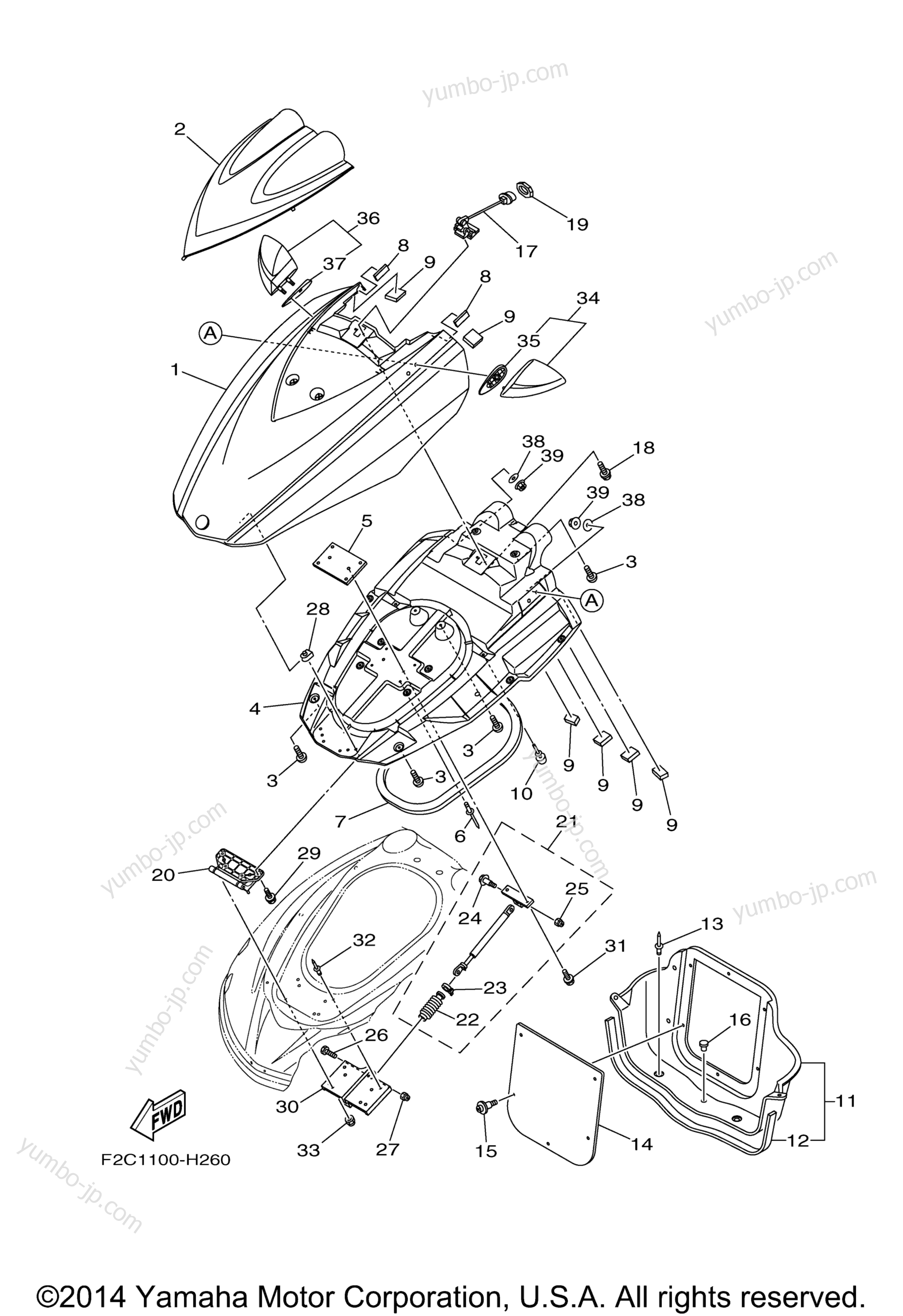 Engine Hatch 2 для гидроциклов YAMAHA WAVERUNNER FZS (GX1800AN) 2014 г.
