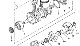 Crankshaft - Piston for гидроцикла YAMAHA SUPER JET (SJ700S)1994 year 