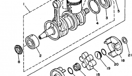 Crankshaft - Piston для гидроцикла YAMAHA WAVE RUNNER III (WRA650P)1991 г. 
