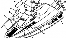 Graphic Tool для гидроцикла YAMAHA WAVE RUNNER (WR500G)1988 г. 