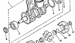 Crankshaft - Piston для гидроцикла YAMAHA WAVE RUNNER VXR (WRB650R)1993 г. 