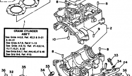Cylinder - Crankcase for гидроцикла YAMAHA WAVE RUNNER III (WRA650P)1991 year 
