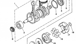 Crankshaft - Piston for гидроцикла YAMAHA SUPER JET (SJ700T)1995 year 