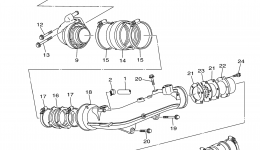 Exhaust 1 для гидроцикла YAMAHA WAVERUNNER VX SPORT (VX1100CM)2013 г. 