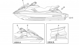 Important Labels for гидроцикла YAMAHA WAVE RUNNER FX SHO (FA1800M)2013 year 