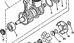 Crankshaft - Piston для гидроцикла YAMAHA SUPER JET (SJ650P)1991 г. 