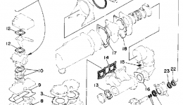 Ремкомплект / Набор прокладок для гидроцикла YAMAHA SUPER JET (SJ650Q)1992 г. 
