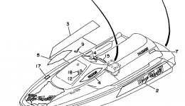 Graphic - Tool для гидроцикла YAMAHA WAVE RUNNER III (WRA700V)1997 г. 