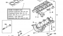 Cylinder Crankcase для гидроцикла YAMAHA WAVE RAIDER 1100 (RA1100U)1996 г. 