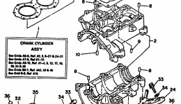 Cylinder - Crankcase for гидроцикла YAMAHA WAVE RUNNER III (WRA650R)1993 year 