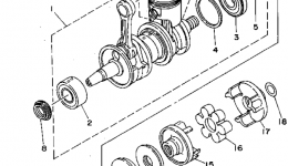 Crankshaft - Piston для гидроцикла YAMAHA WAVE RAIDER (RA700S)1994 г. 