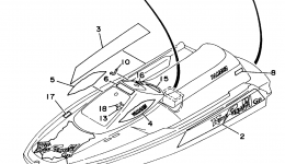 Graphic Tool 1 для гидроцикла YAMAHA WAVE RUNNER III GP (WRA700T)1995 г. 