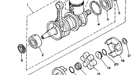 Crankshaft - Piston для гидроцикла YAMAHA WAVE RUNNER III (WRA650Q)1992 г. 