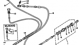 Устройство дистанционного управления / Кабеля для гидроцикла YAMAHA WAVE JAMMER (WJ500G)1988 г. 