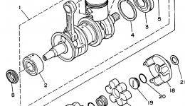 Crankshaft - Piston for гидроцикла YAMAHA SUPER JET (SJ650D)1990 year 