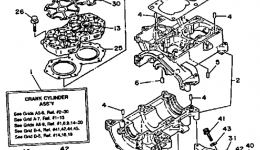 Crankcase - Cylinder для гидроцикла YAMAHA WAVE RUNNER LX (WR650D)1990 г. 