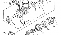 Crankshaft - Piston для гидроцикла YAMAHA WAVE JAMMER (WJ500F)1989 г. 