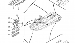 Hull & Deck 2 for гидроцикла YAMAHA FX CRUISER SHO (FA1800AN)2014 year 