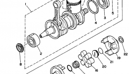 Crankshaft - Piston for гидроцикла YAMAHA WAVE RUNNER PRO VXR (WRB700S)1994 year 
