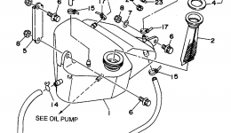 Oil Tank For Oil Injection для гидроцикла YAMAHA WAVE RUNNER III GP (WRA700T)1995 г. 