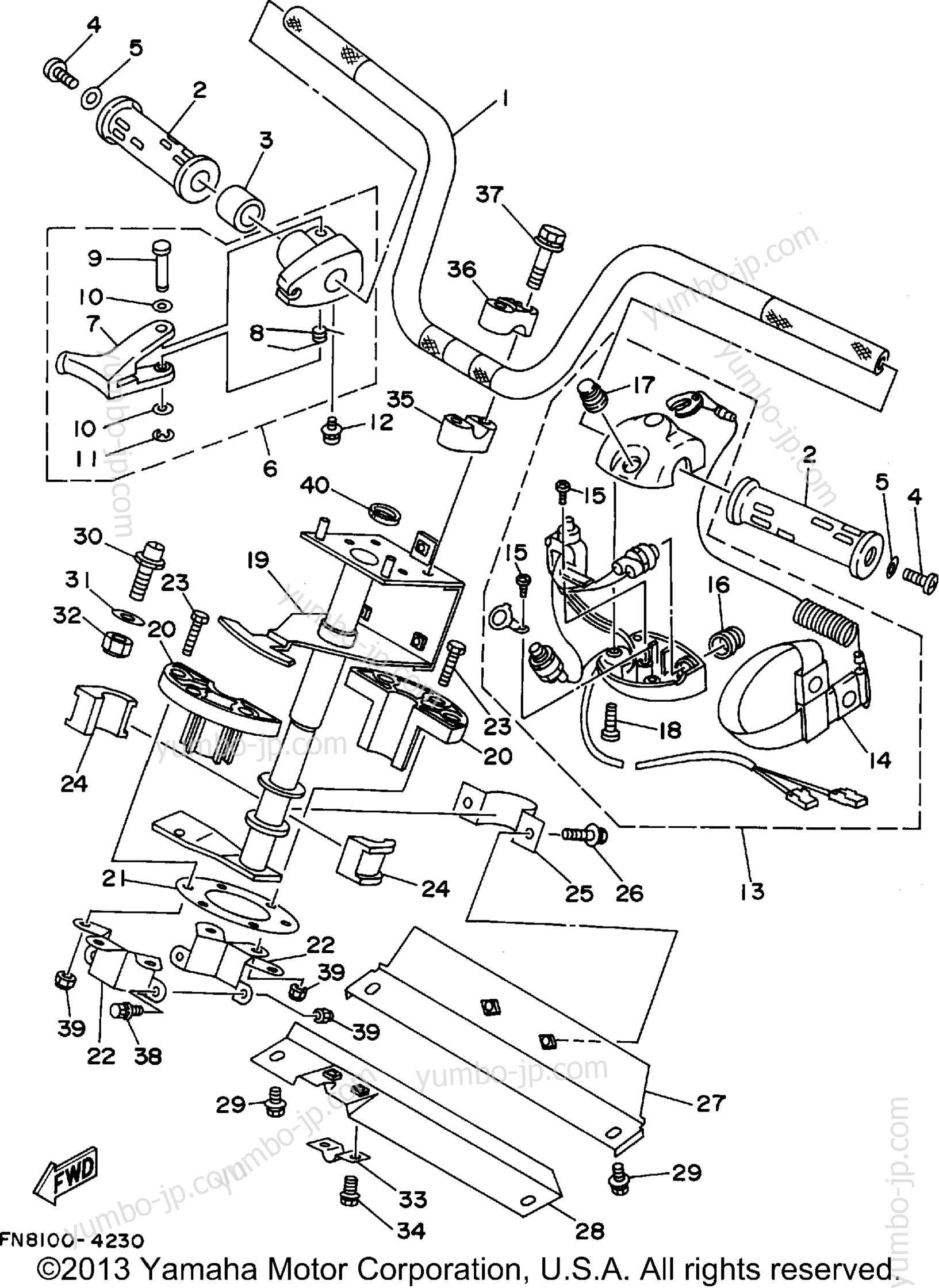 Steering 1 для гидроциклов YAMAHA WAVE RUNNER VXR (WRB650T) 1995 г.
