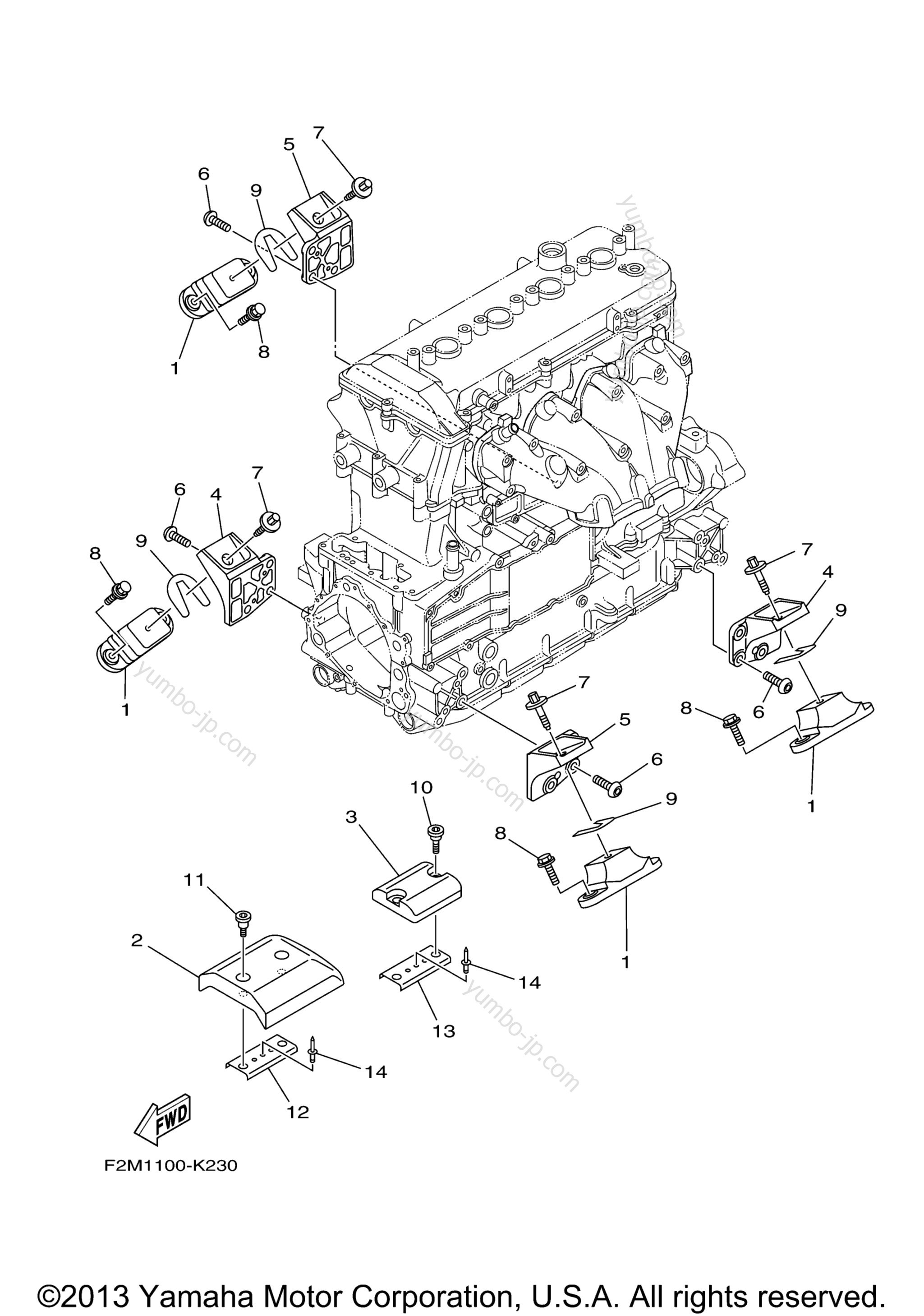 ENGINE MOUNT для гидроциклов YAMAHA VXS (VX1800M) 2013 г.