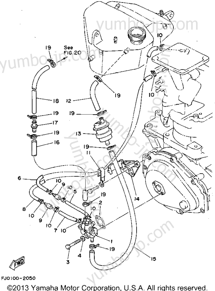 Масляный насос для гидроциклов YAMAHA WAVE RUNNER III (WRA650Q) 1992 г.