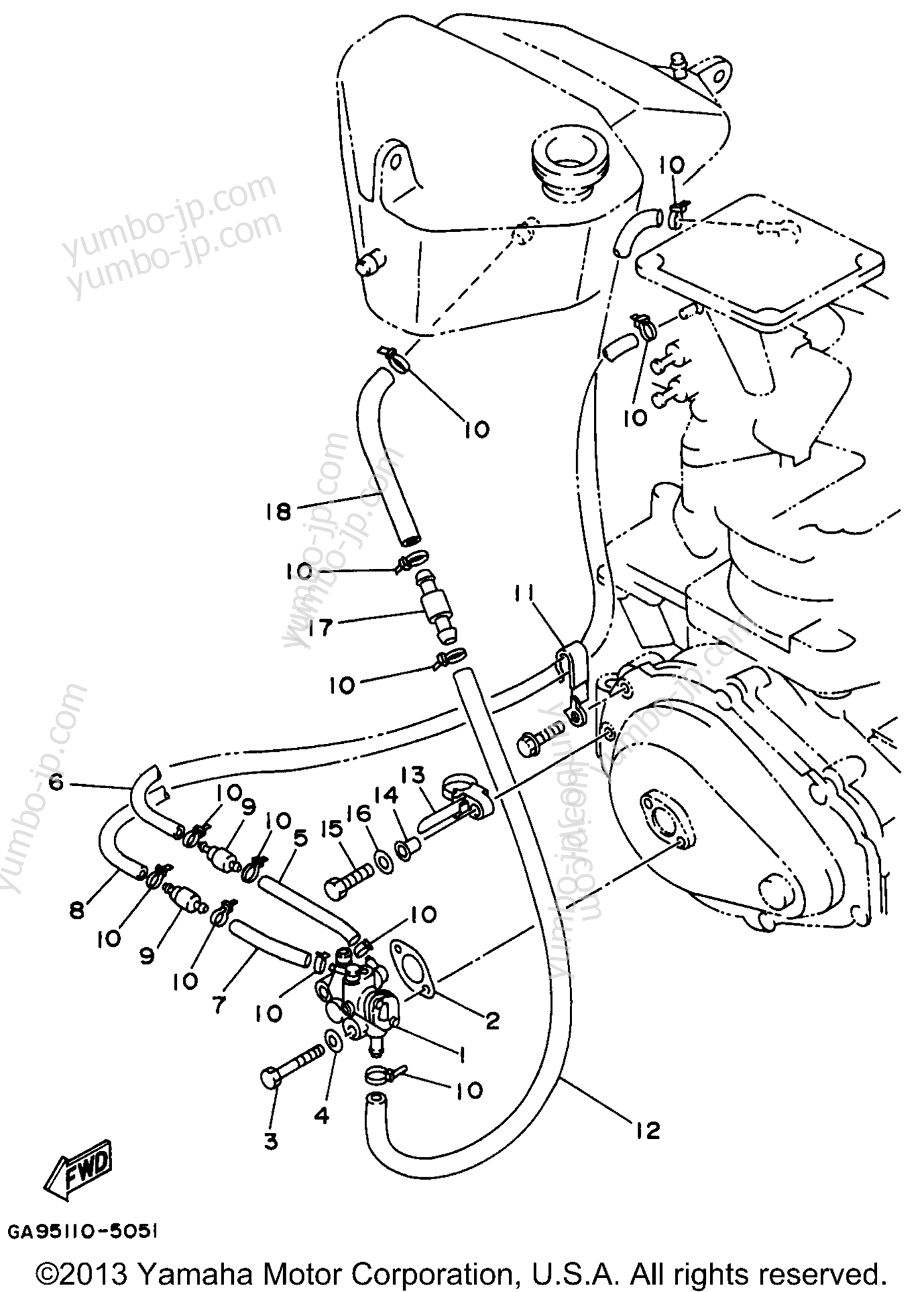 Масляный насос для гидроциклов YAMAHA WAVE RUNNER III (WRA650U) 1996 г.