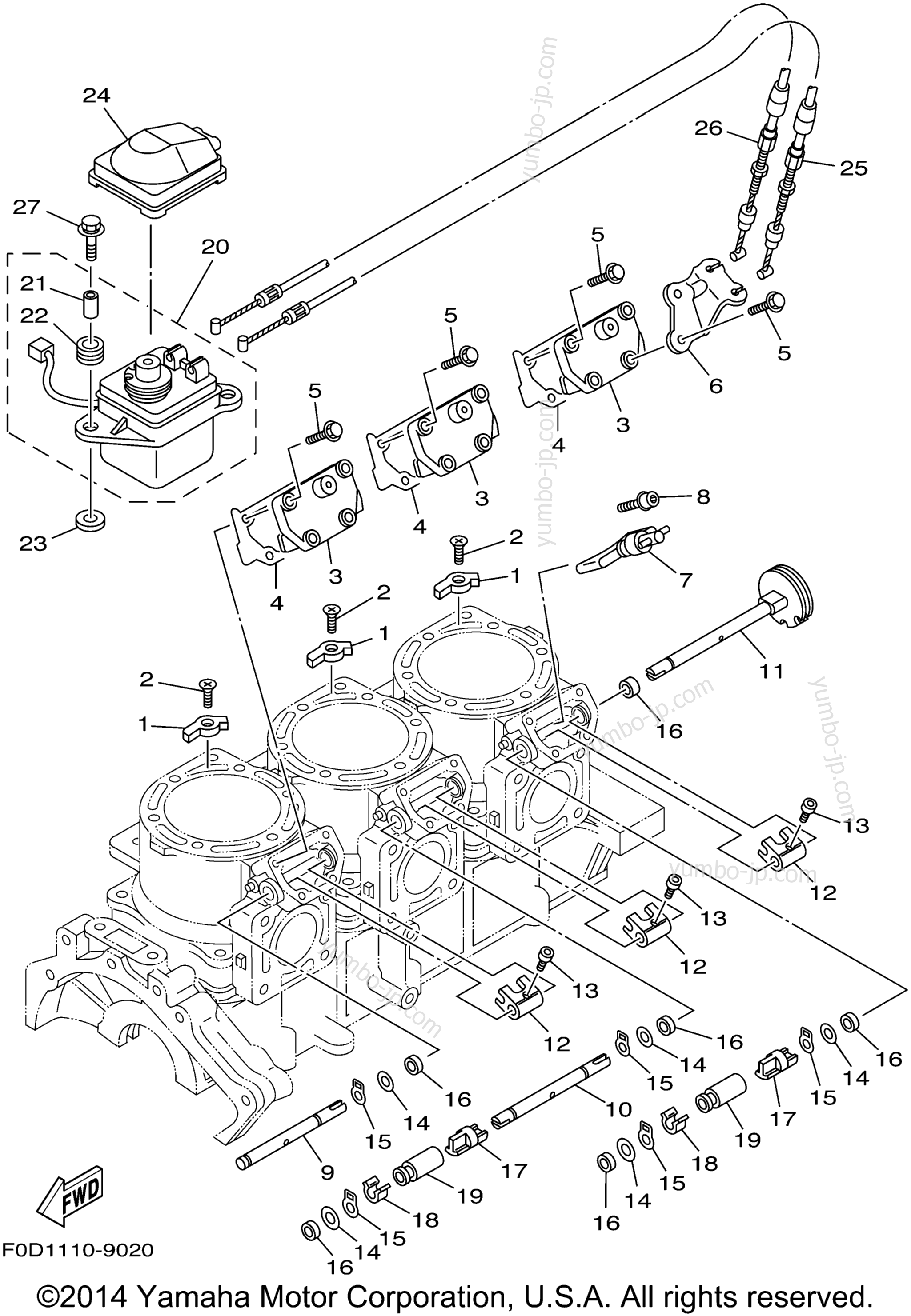 Cylinder Crankcase 2 для гидроциклов YAMAHA WAVE RUNNER XL1200 LTD (XA1200X) 1999 г.