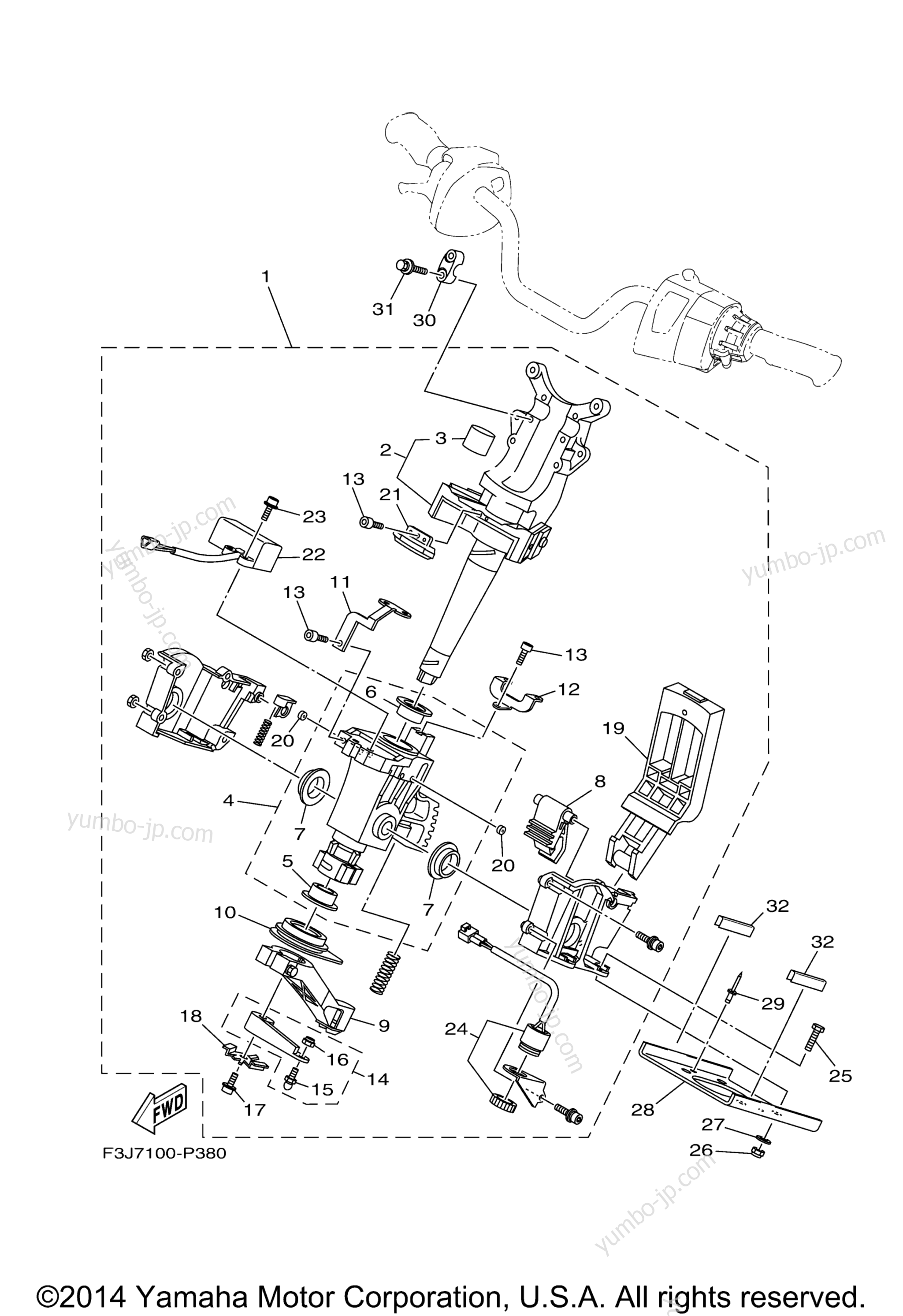 Steering 2 для гидроциклов YAMAHA FX CRUISER SHO (FA1800AP) 2015 г.