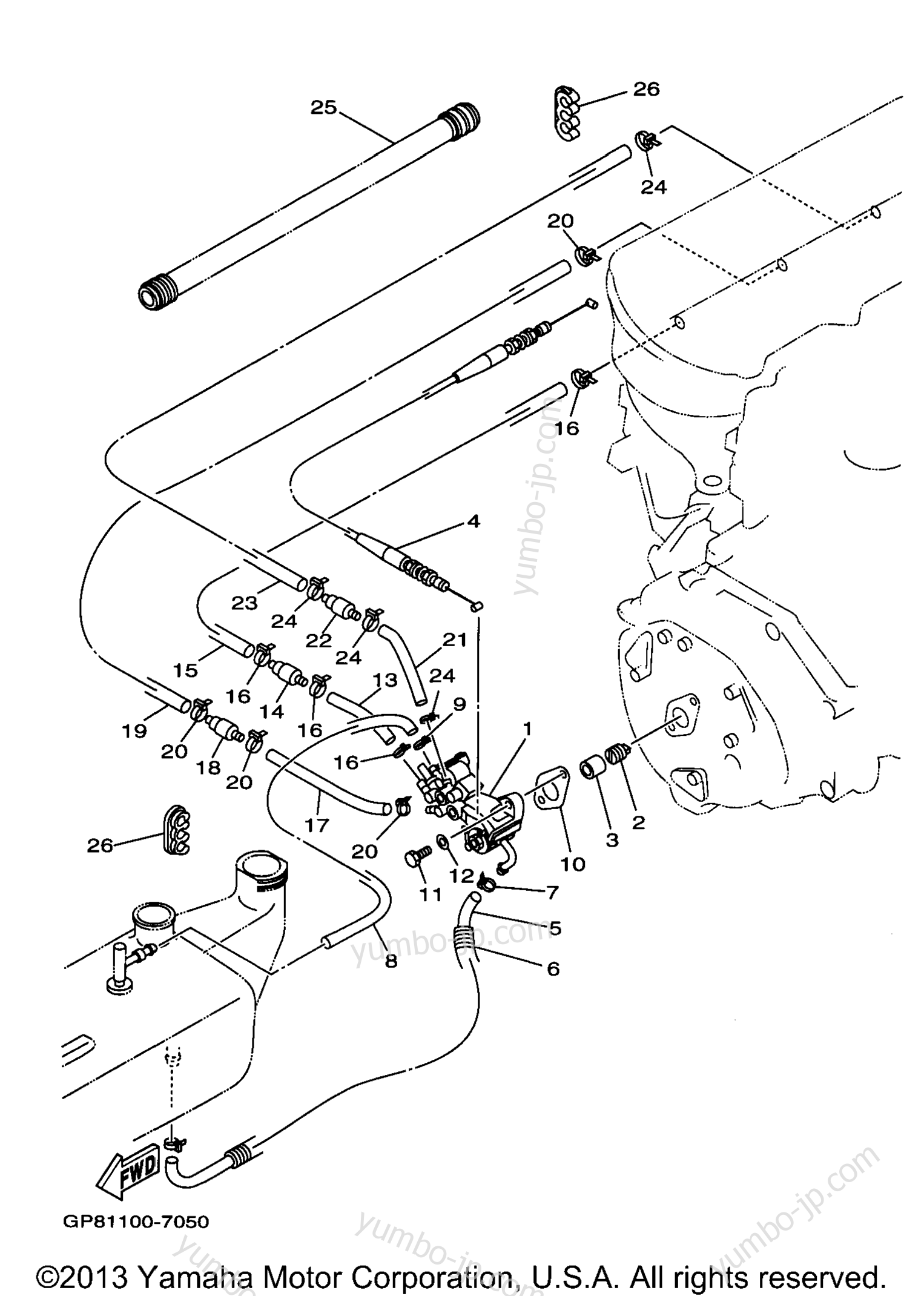 Масляный насос для гидроциклов YAMAHA WAVE RUNNER GP1200 (GP1200V) 1997 г.