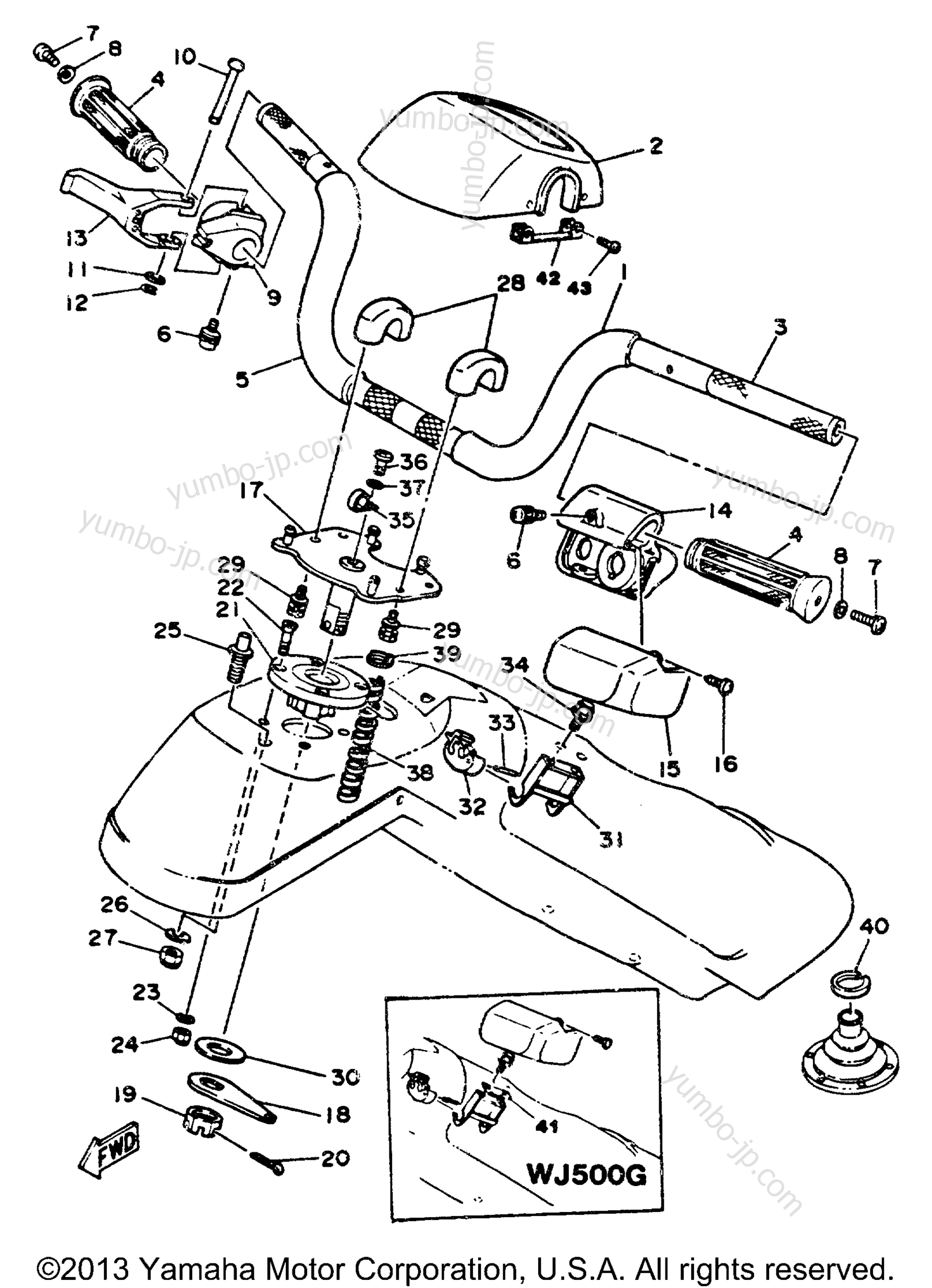 Steering для гидроциклов YAMAHA WAVE JAMMER (WJ500G) 1988 г.