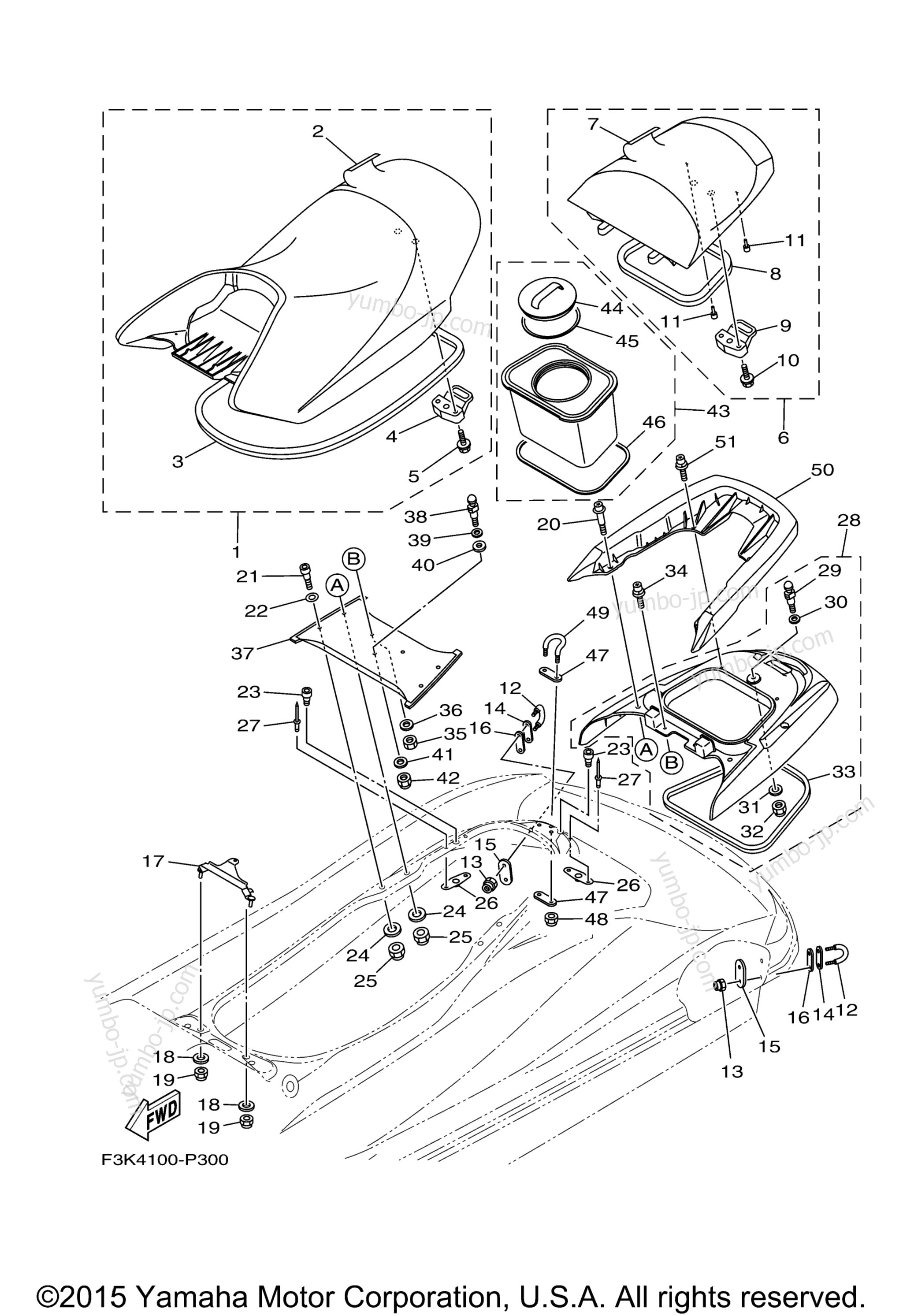 Seat & Under Locker для гидроциклов YAMAHA WAVERUNNER FZS (GX1800AR) 2016 г.