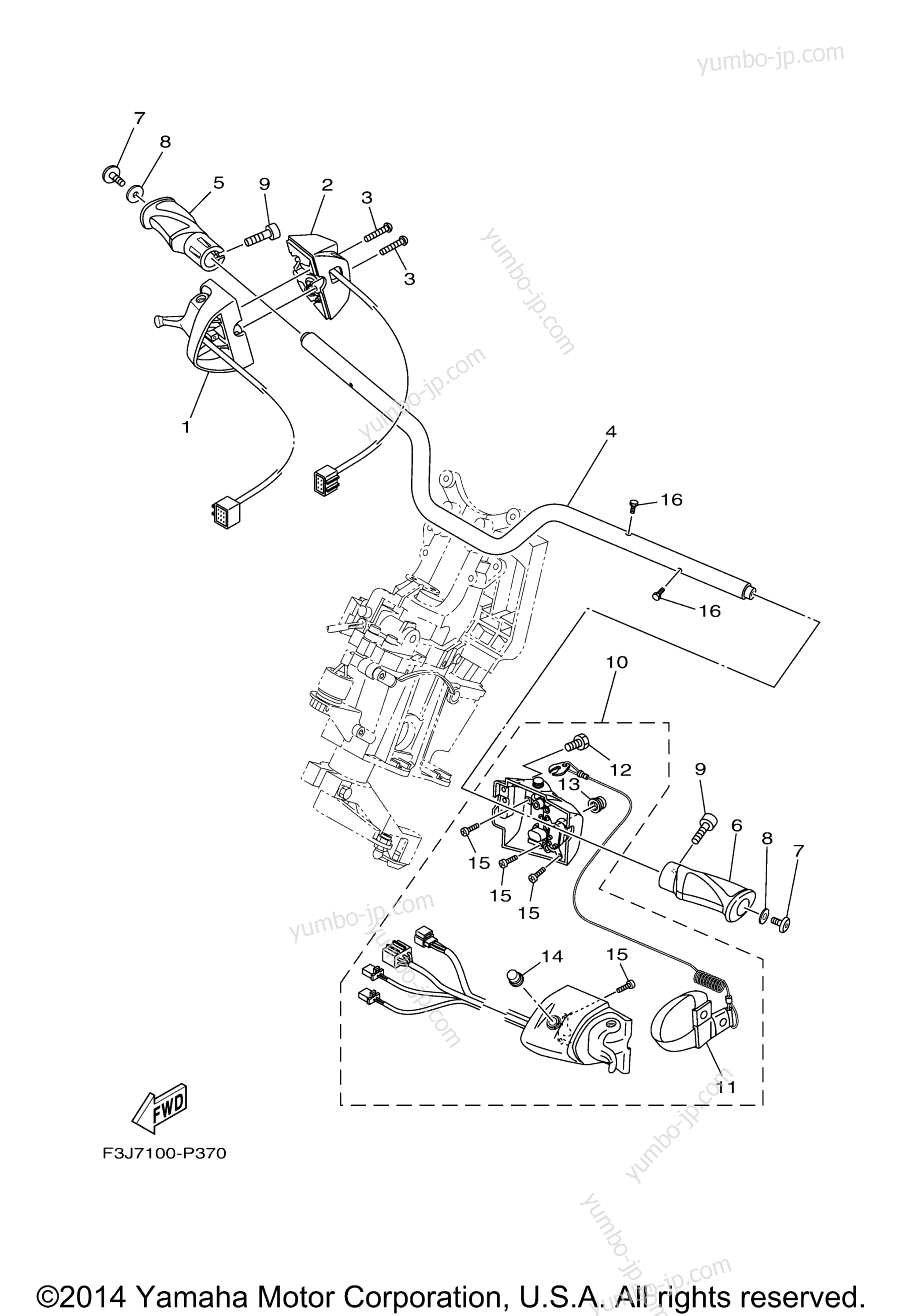 Steering 1 для гидроциклов YAMAHA FX CRUISER HO (FB1800A-P) 2015 г.