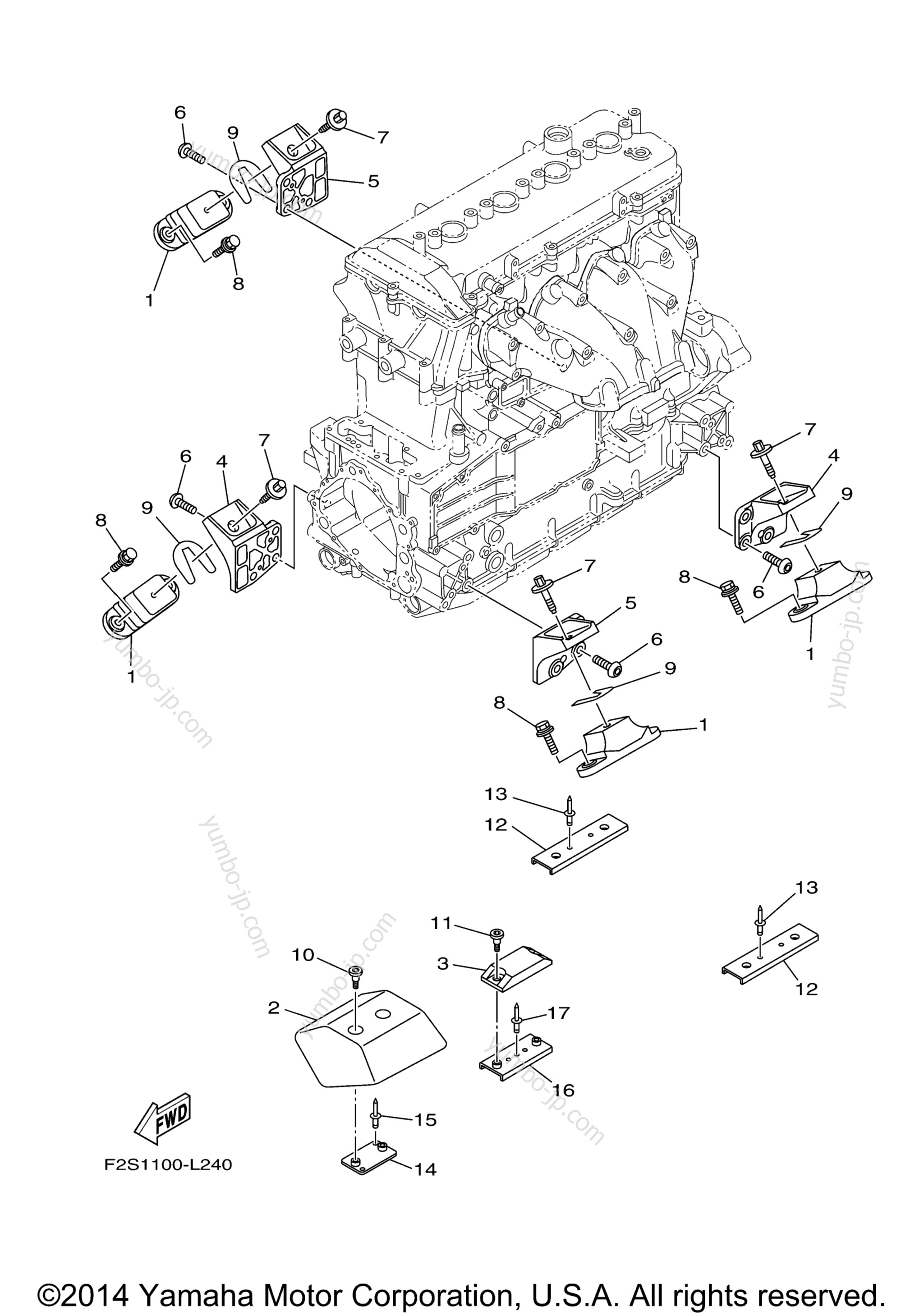 ENGINE MOUNT для гидроциклов YAMAHA FX CRUISER HO (FB1800AP) 2015 г.