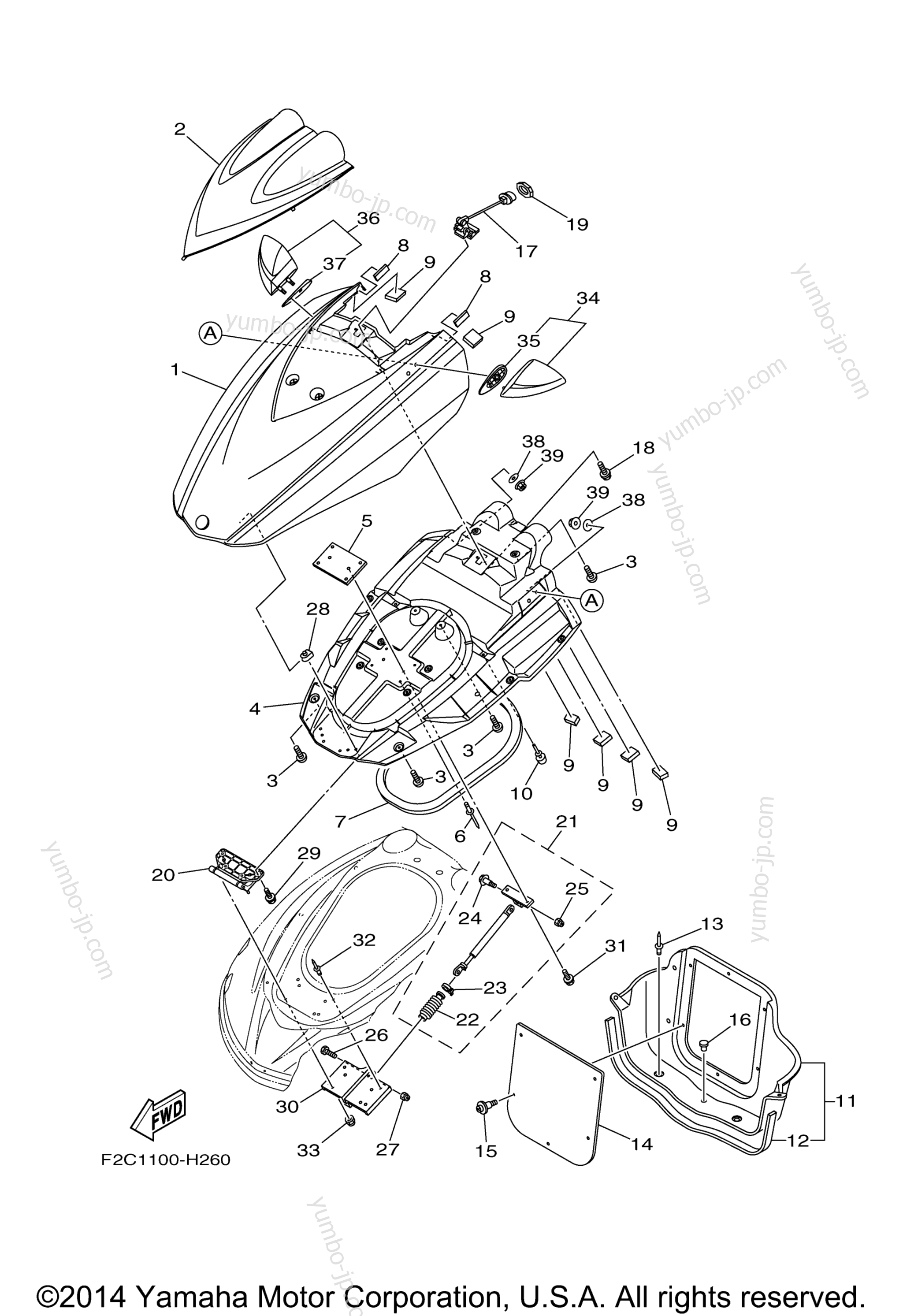 Engine Hatch 2 для гидроциклов YAMAHA WAVERUNNER FZS (GX1800AP) 2015 г.