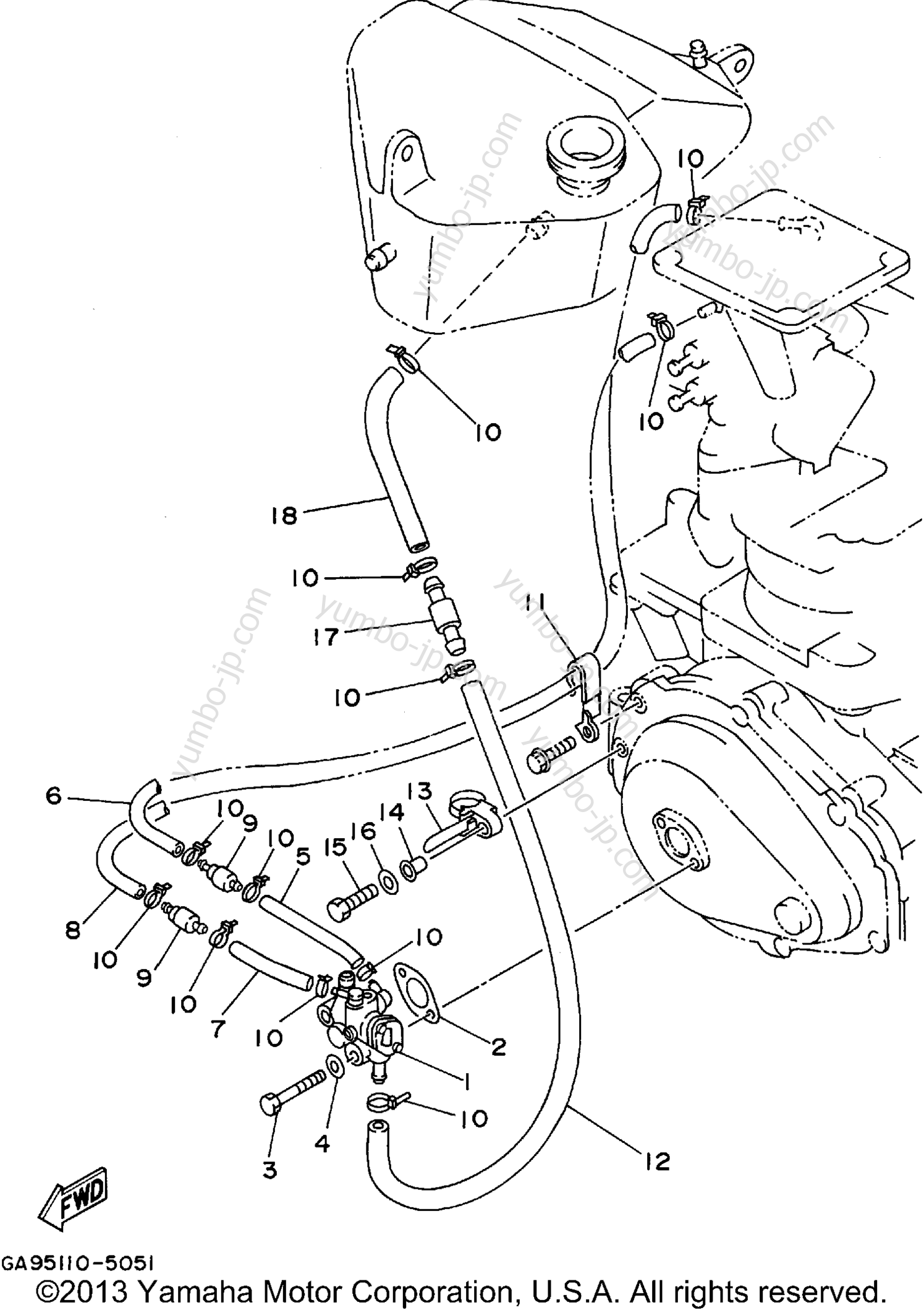 Oil Pump (For Oil Injection) для гидроциклов YAMAHA WAVE RUNNER III (WRA650T) 1995 г.