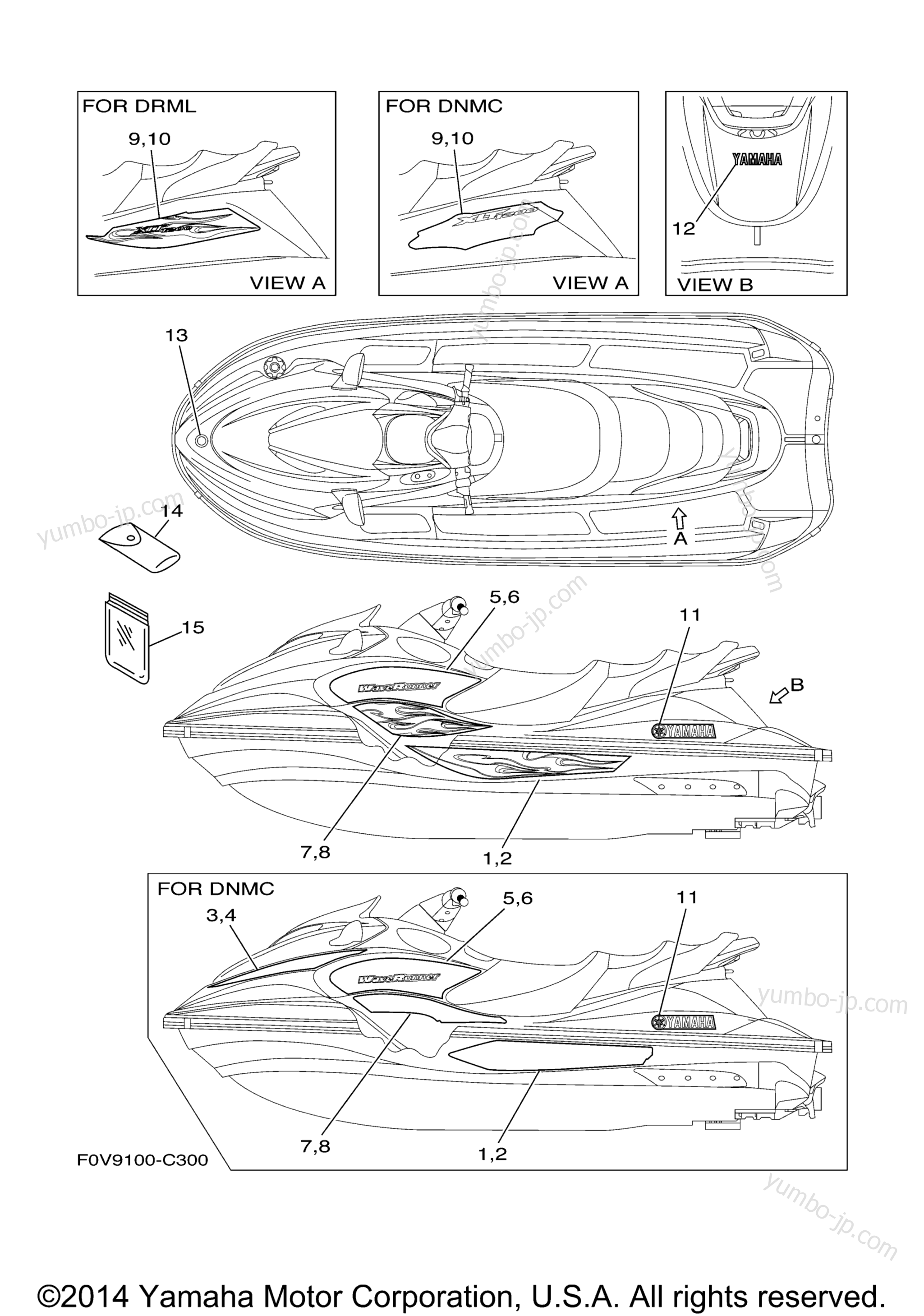 Graphics for watercrafts YAMAHA XLT1200 (XA1200AC) 2004 year