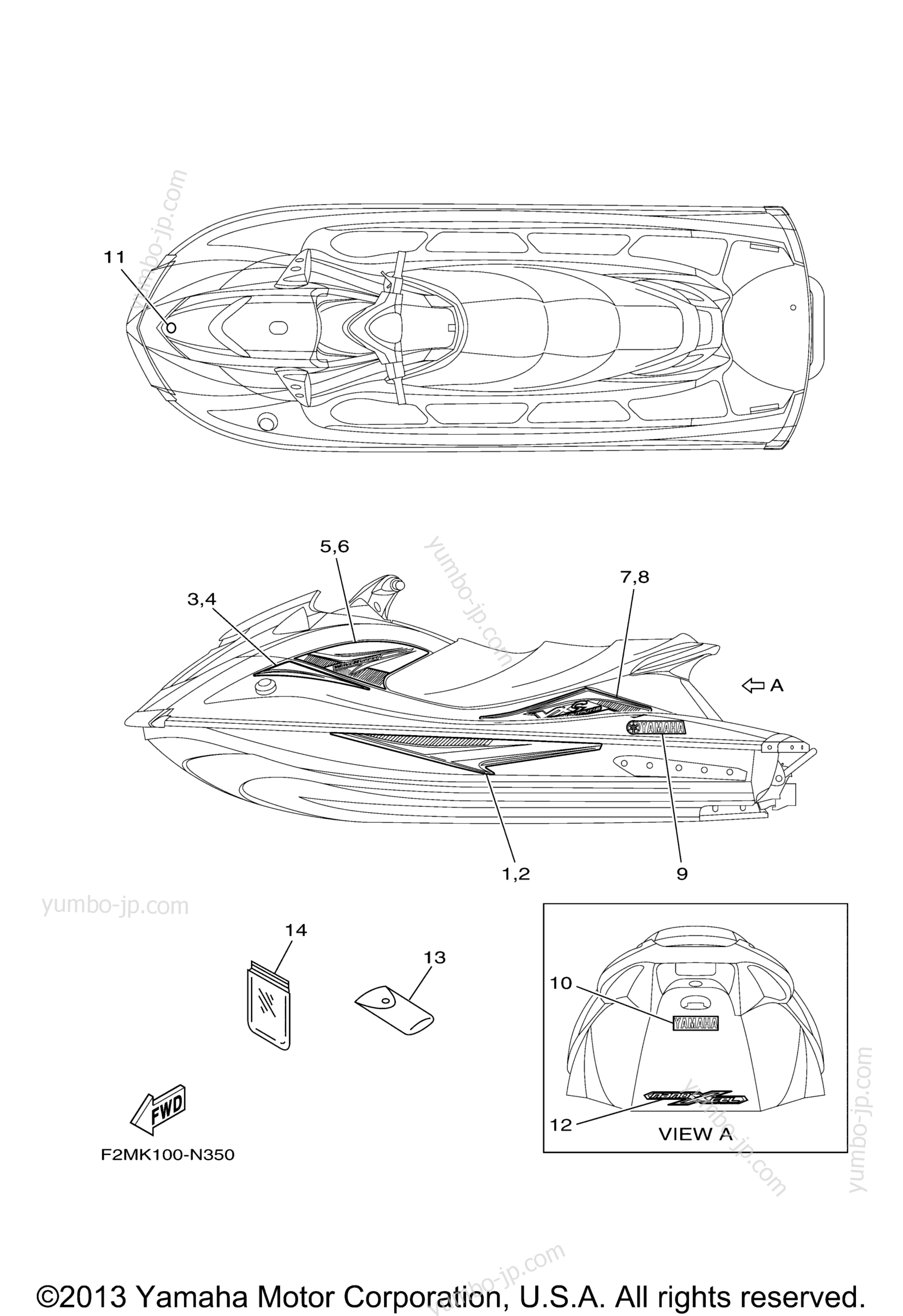 Graphics for watercrafts YAMAHA VXS (VX1800N) 2014 year