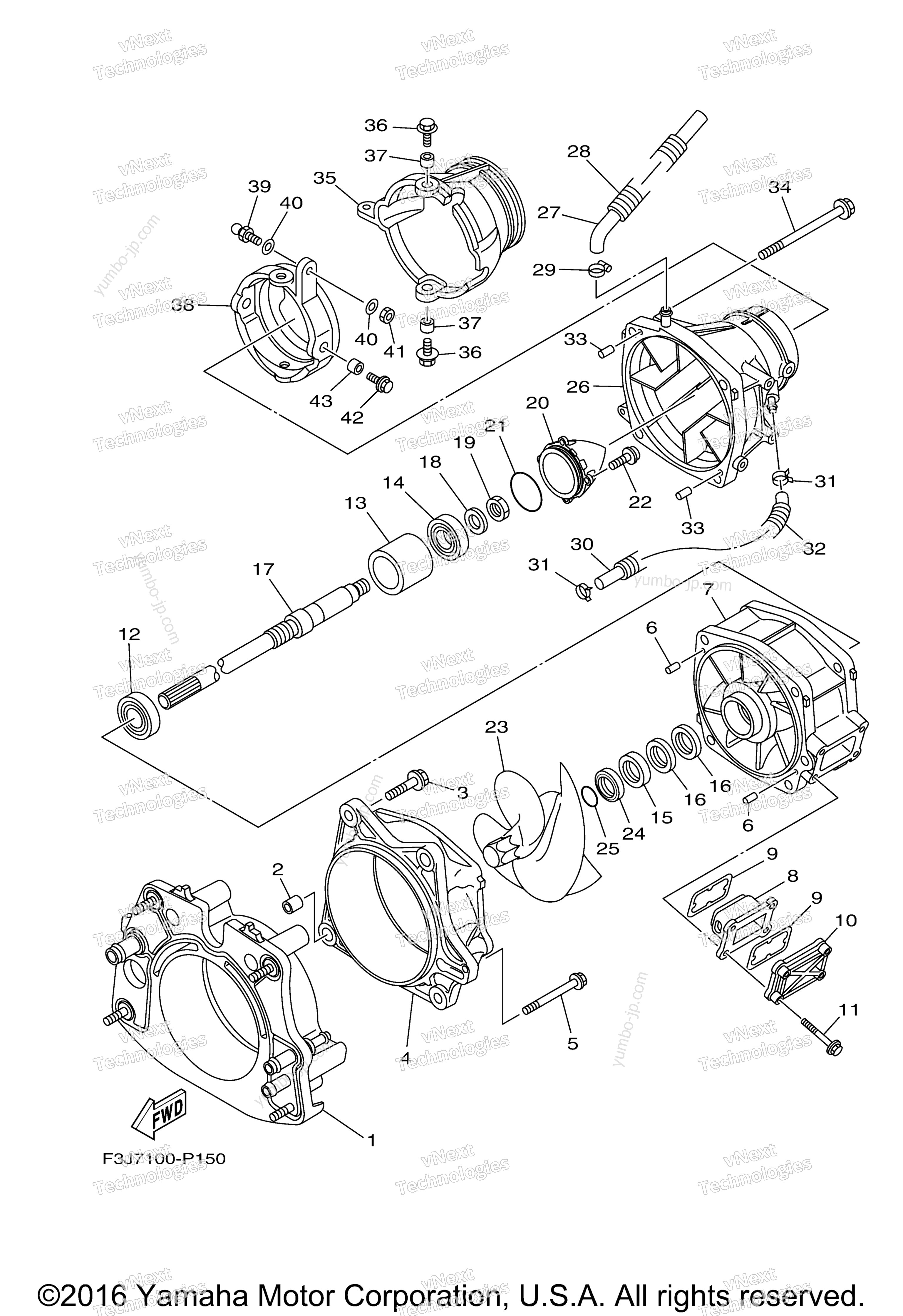 Jet Unit 1 for watercrafts YAMAHA GP1800 (GP1800S) 2017 year