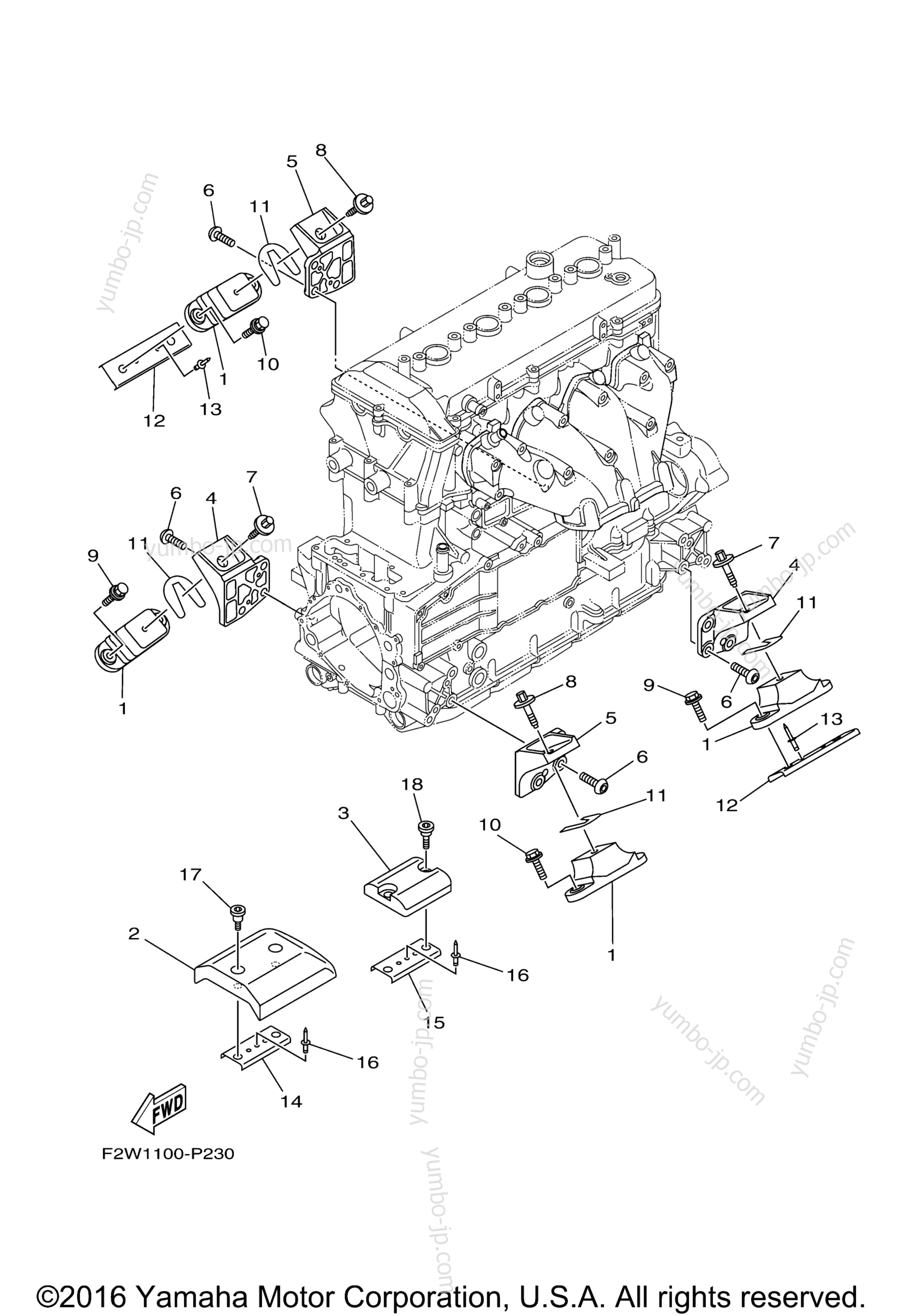 ENGINE MOUNT для гидроциклов YAMAHA VX CRUISER HO (VC1800R) 2016 г.
