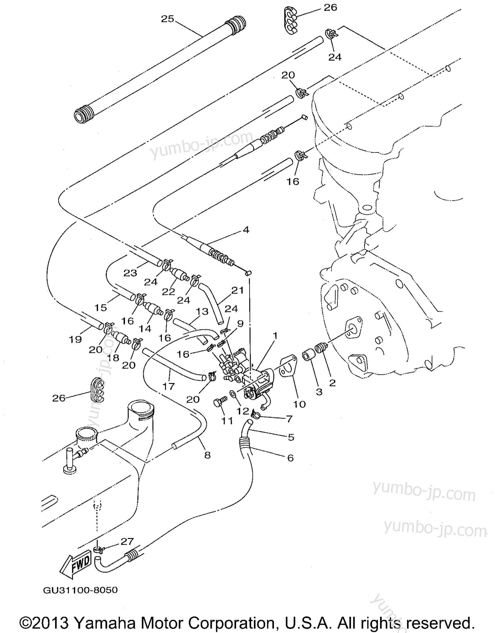 Масляный насос для гидроциклов YAMAHA WAVE RUNNER XL1200 (XL1200W) 1998 г.
