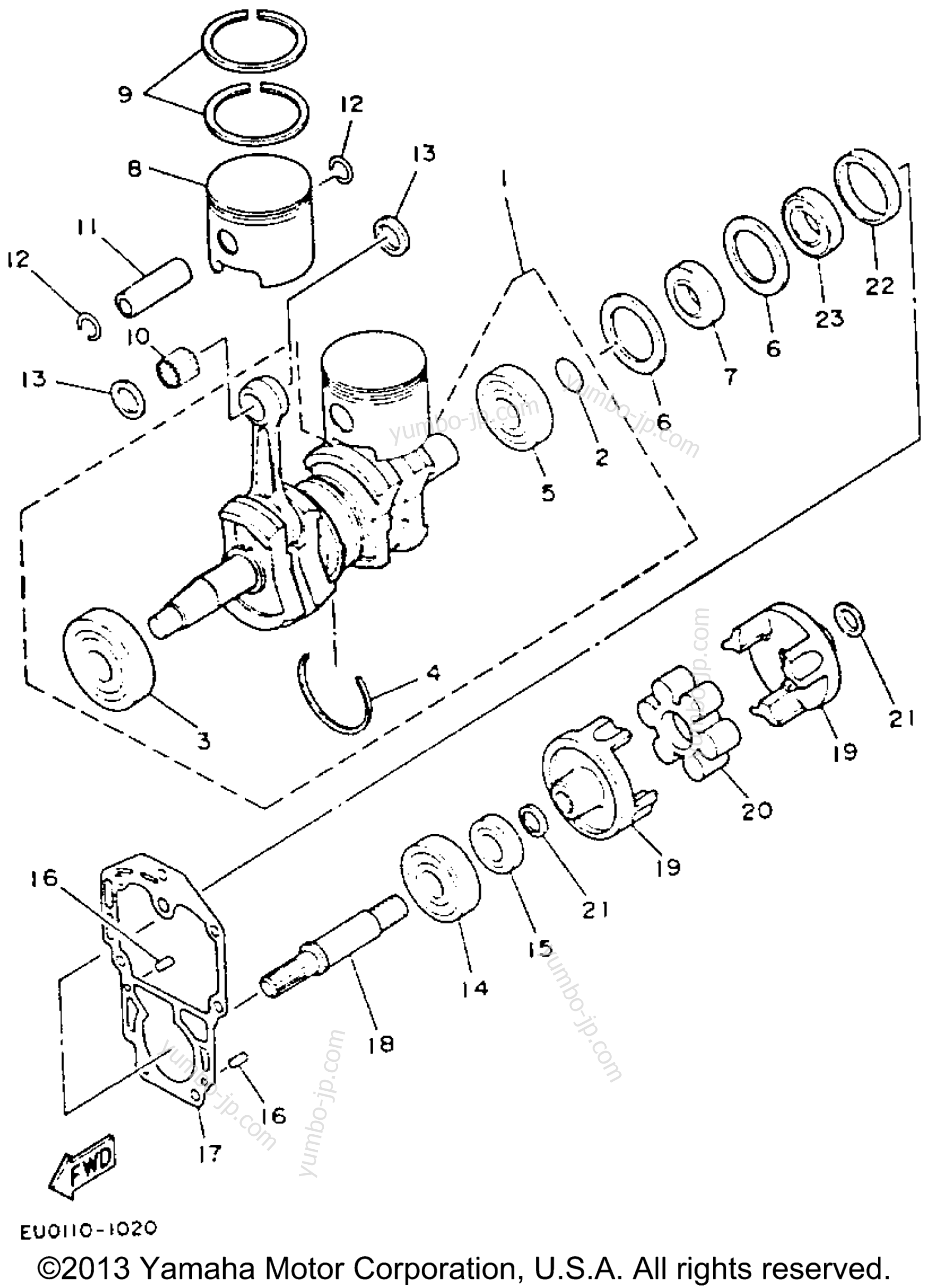 Crankshaft - Piston для гидроциклов YAMAHA WAVE RUNNER (WR500R) 1993 г.
