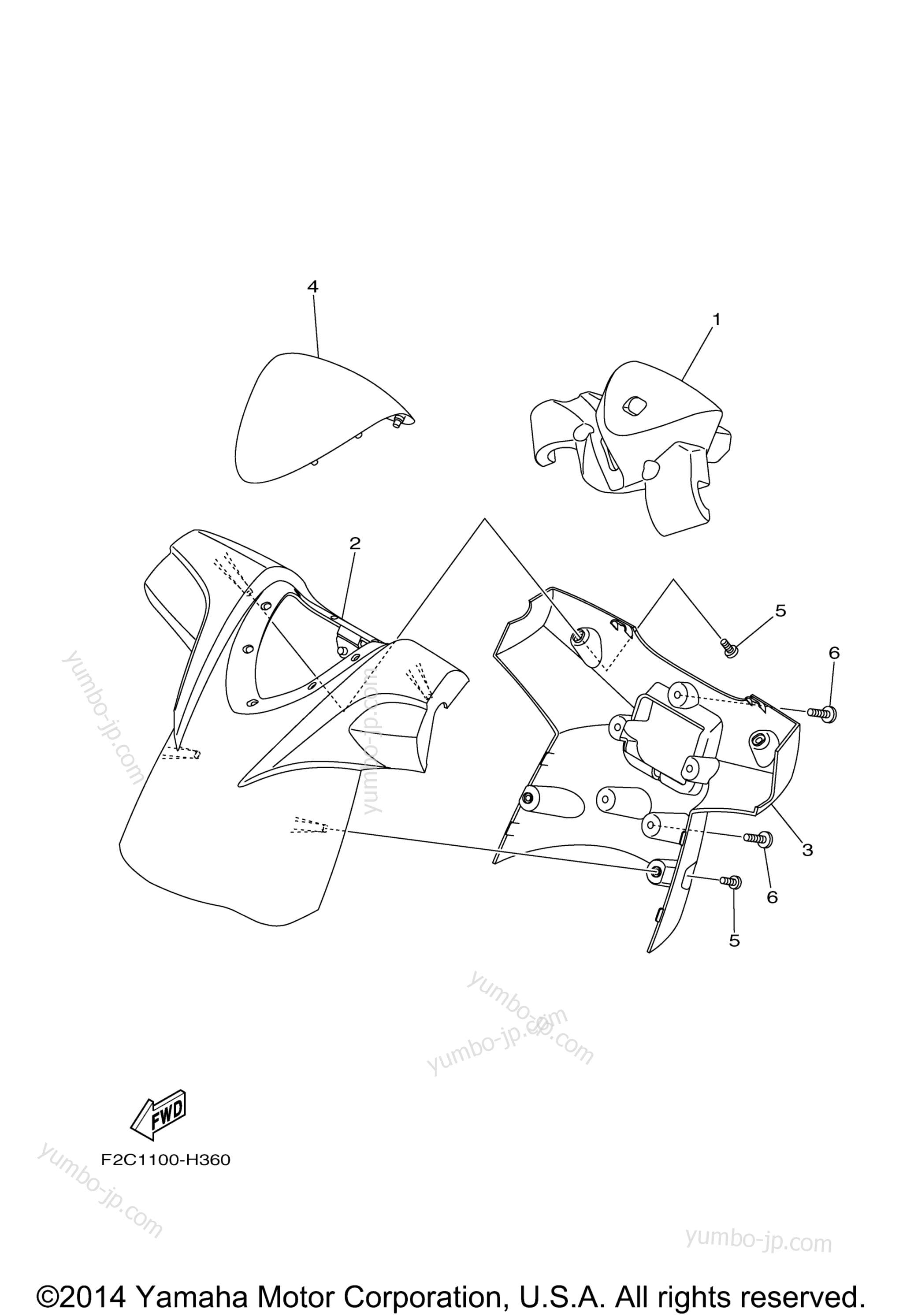 Steering 2 for watercrafts YAMAHA WAVERUNNER FZS (GX1800AN) 2014 year