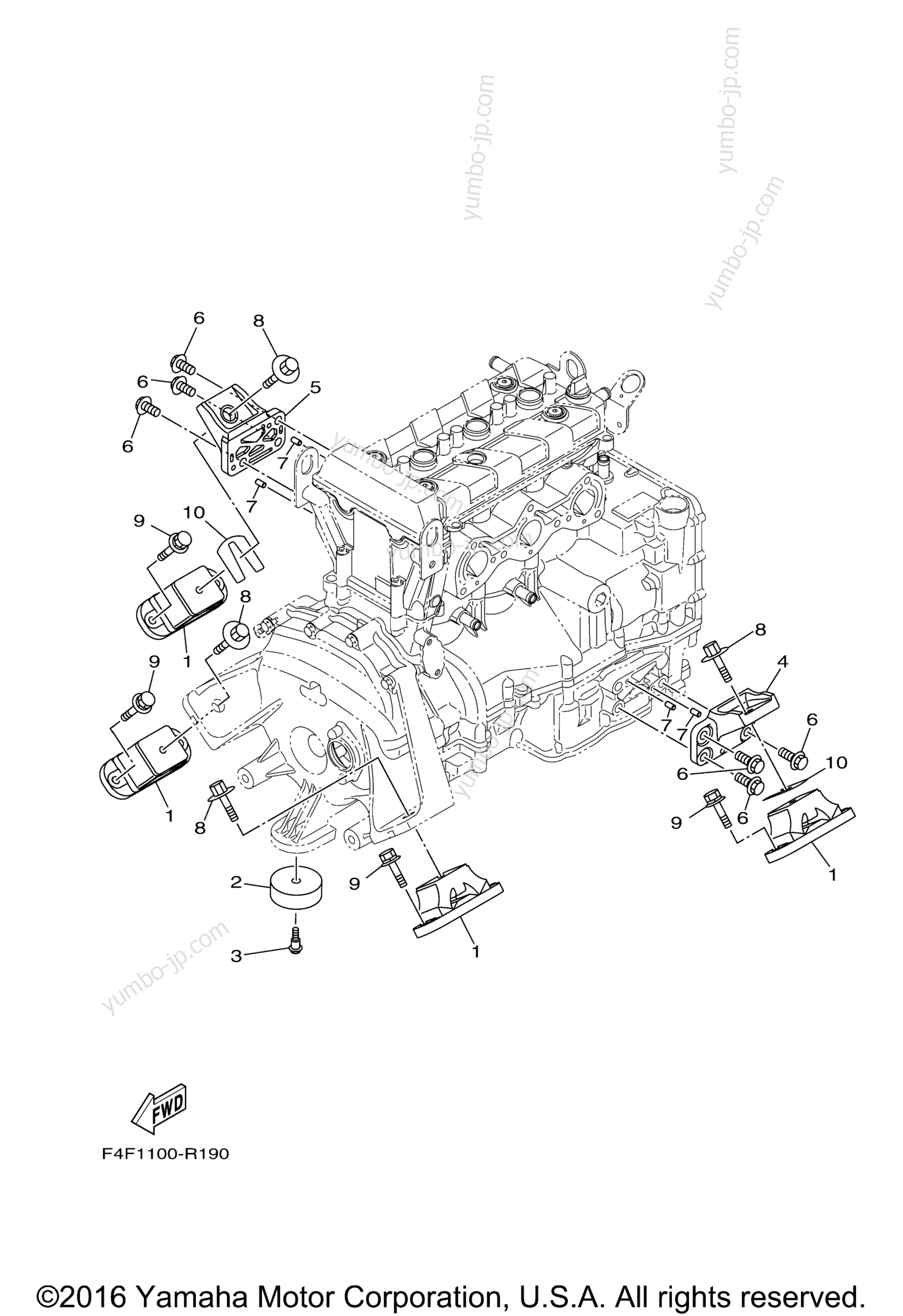 ENGINE MOUNT для гидроциклов YAMAHA WAVERUNNER V1 (VX1050ER) 2016 г.