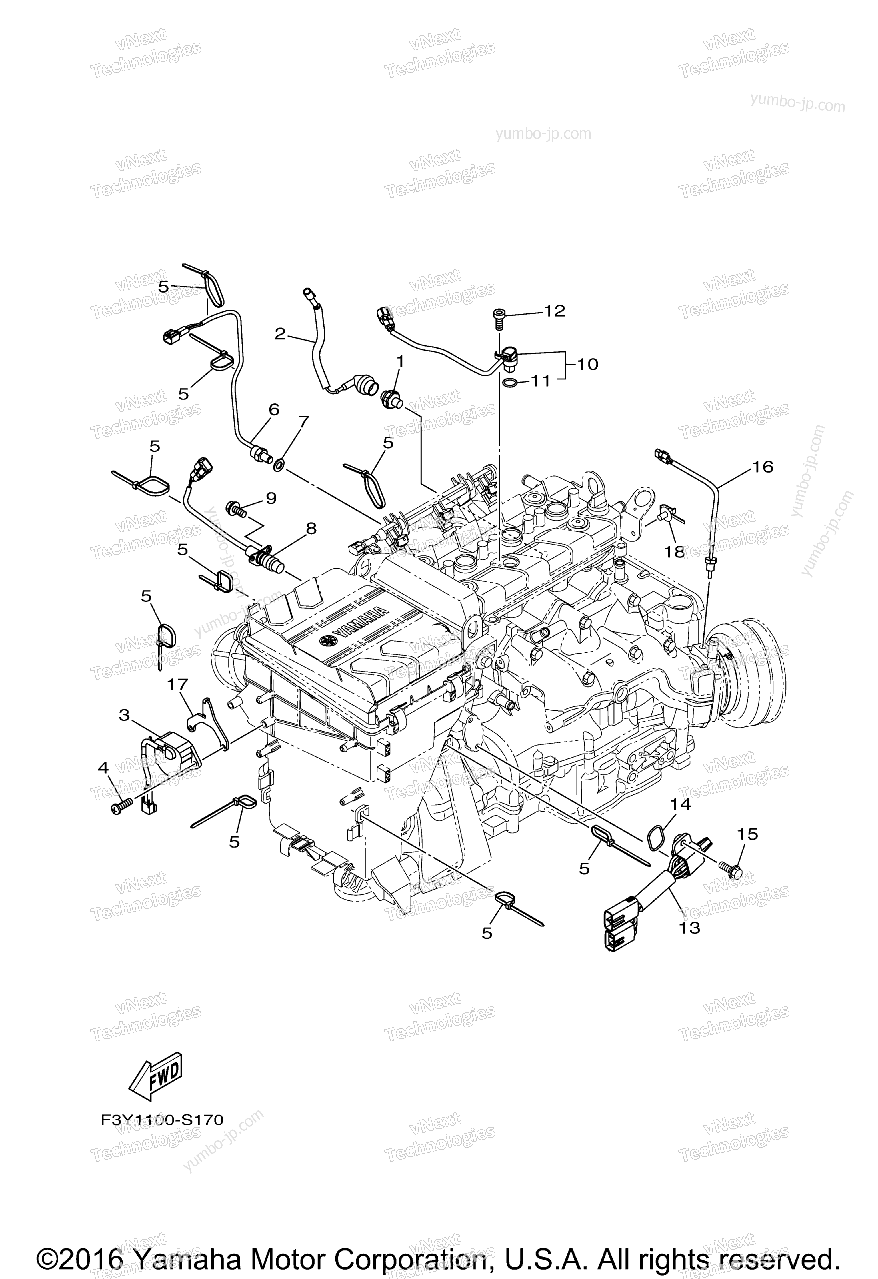 Electrical 2 for watercrafts YAMAHA EX SPORT (EX1050BS) 2017 year