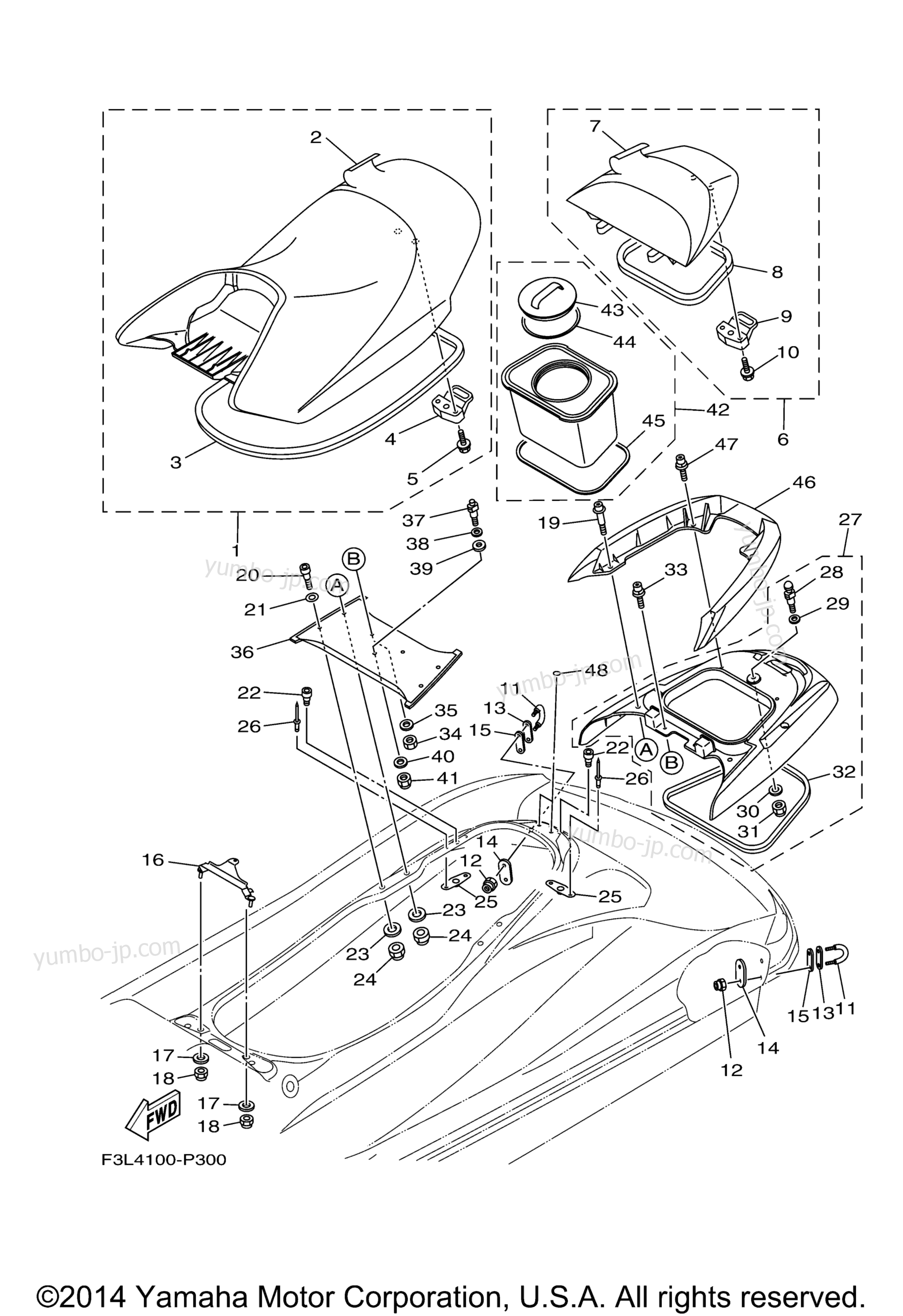 Seat & Under Locker для гидроциклов YAMAHA WAVERUNNER FZR (GX1800P) 2015 г.